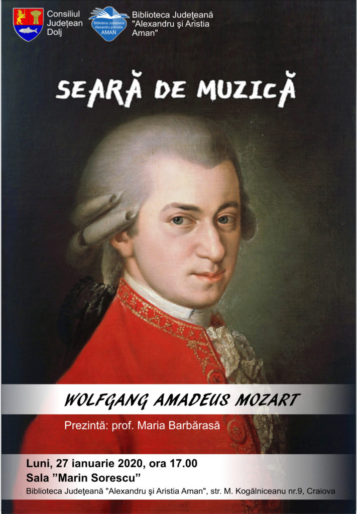 Seară de muzică la Biblioteca Județeană „Alexandru și Aristia Aman” 1 seara de muzica mozart