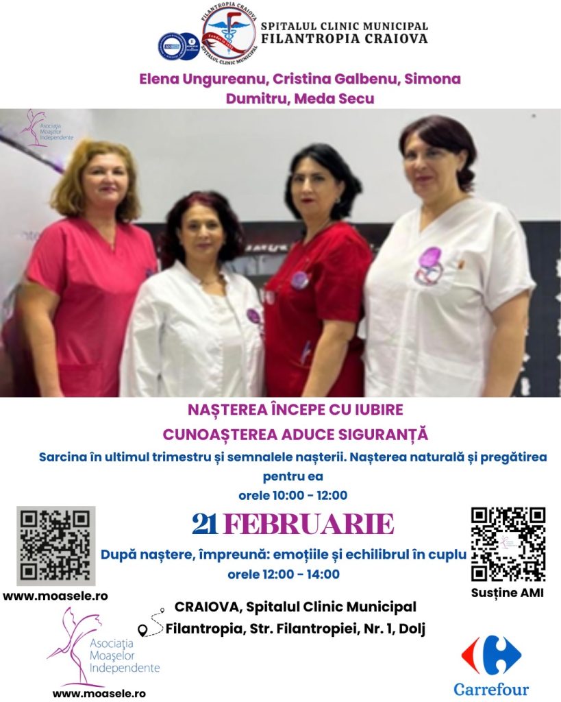Cursuri prenatale GRATUITE pentru viitorii părinți la Spitalul „Filantropia” Craiova, cu sprijinul Asociației Moașelor Independente (AMI) 5 f33067dc 8df9 45ce b482 e8d5c5b85f68